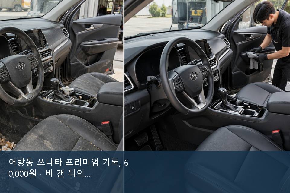 어방동 쏘나타 프리미엄 기록, 60,000원 · 비 갠 뒤의 작업